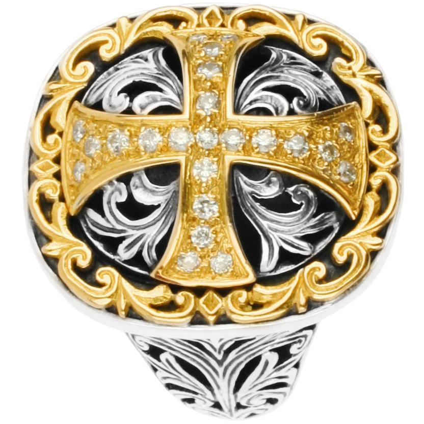 Konstantino Rings in Mixed Metals containing Diamond DMK1900-109-S7