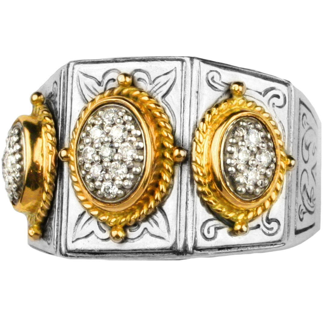 Konstantino Rings in Mixed Metals containing Diamond DMK1803-109-S7