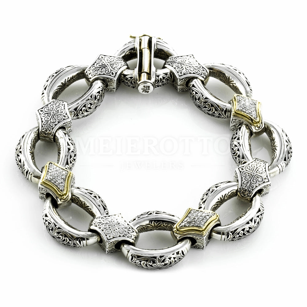 Konstantino Bracelets in Mixed Metals containing Diamond BMK4125-109 3U