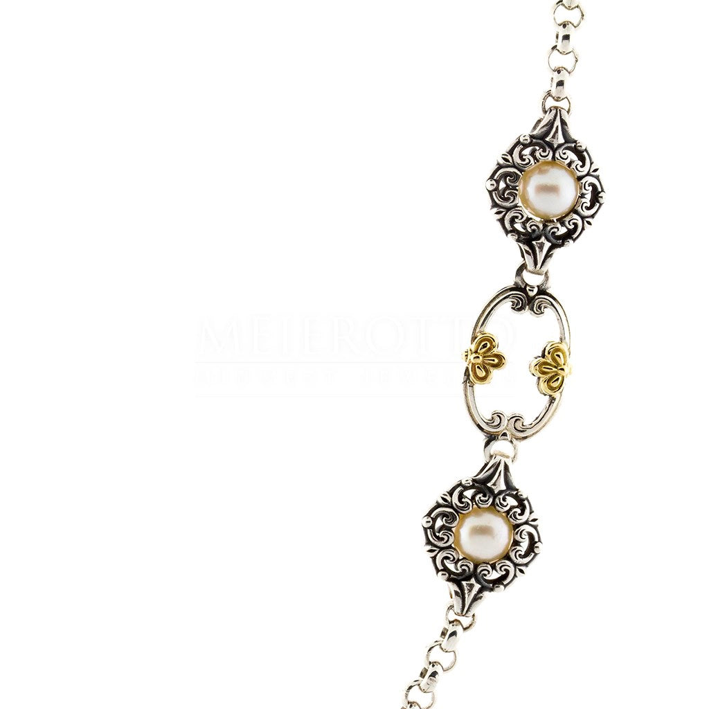 Konstantino Necklaces in Mixed Metals containing Pearl KOMK4596-122-18-2U