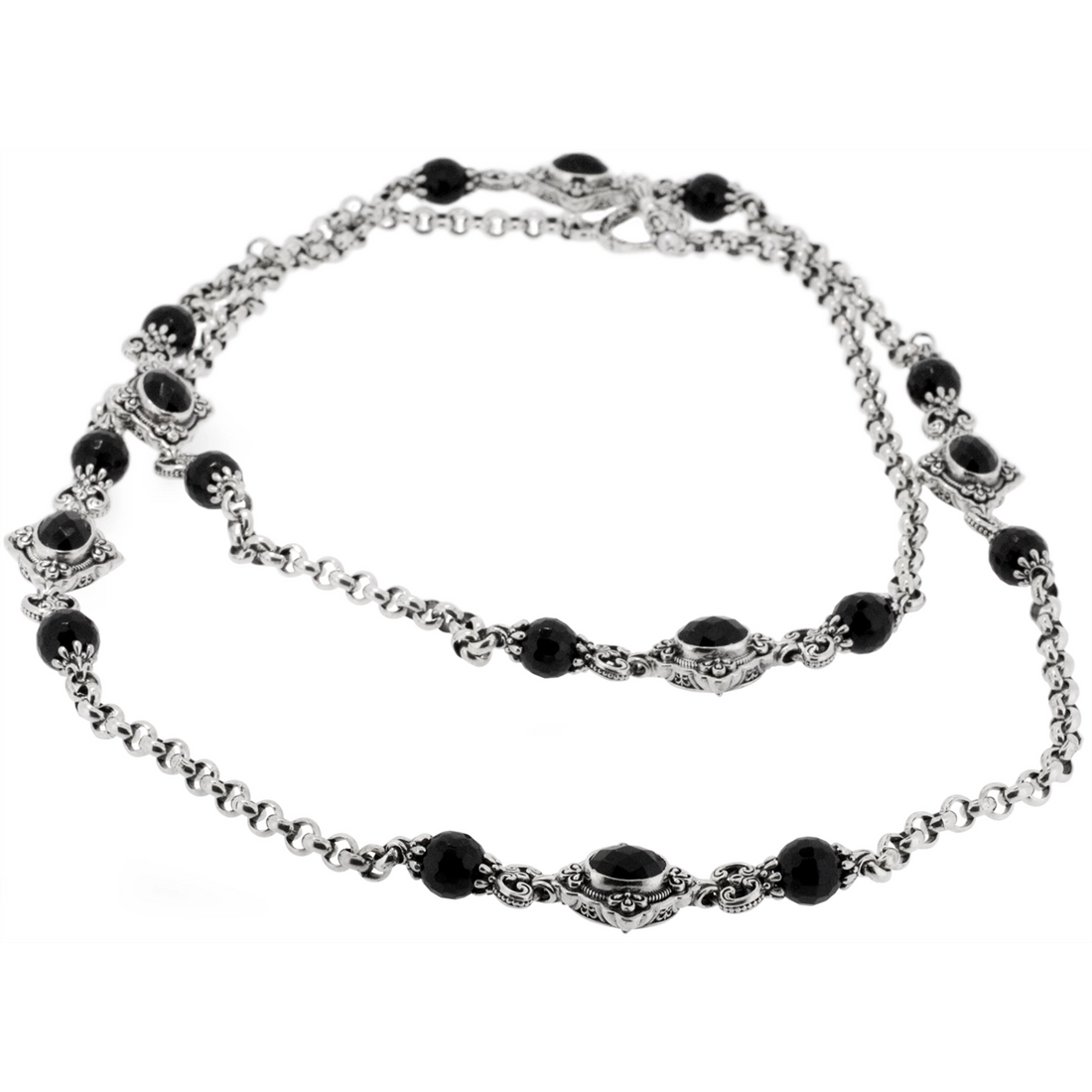 Konstantino Necklaces in Silver containing Black onyx KOMK4607-120-CUT-36