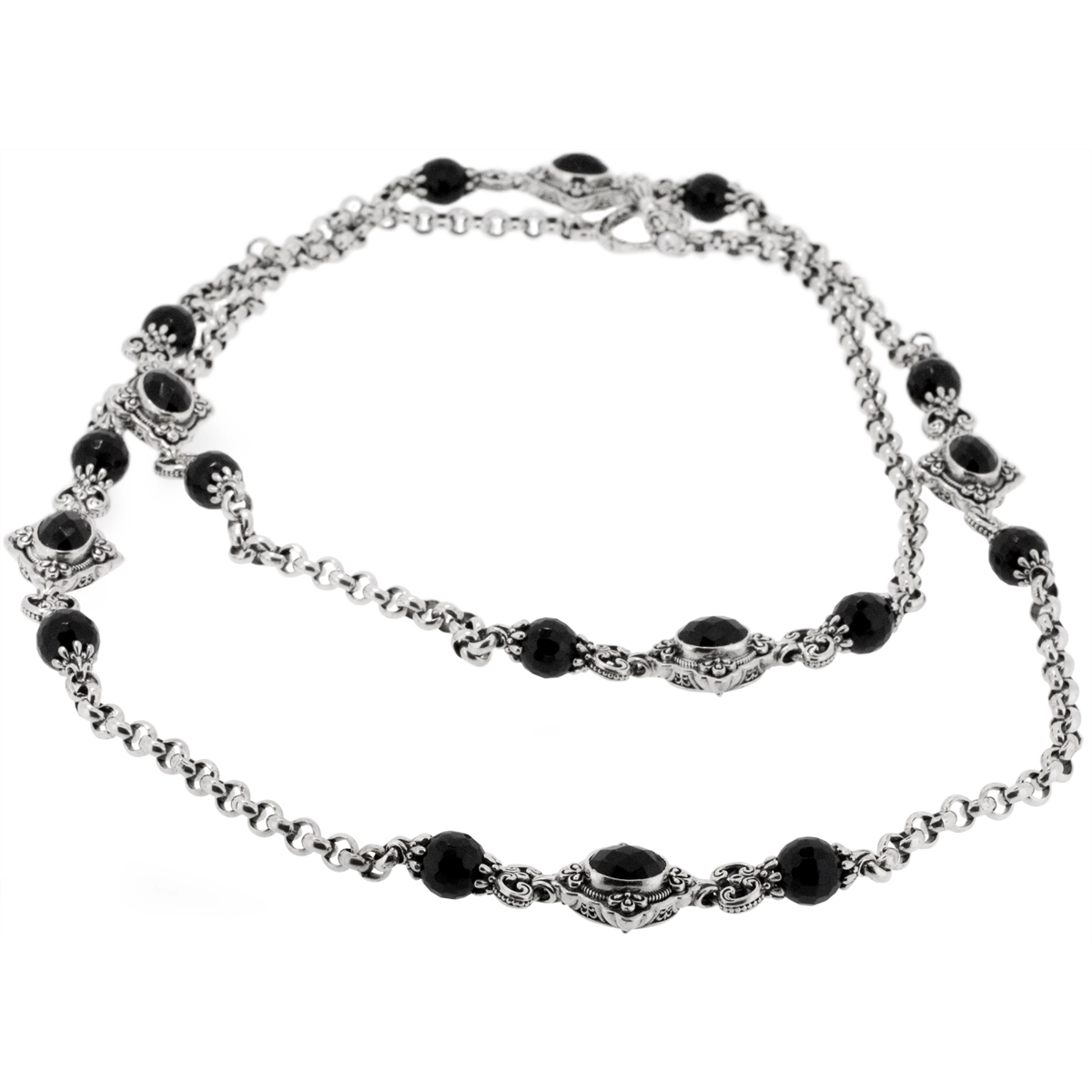 Konstantino Necklaces in Silver containing Black onyx KOMK4607-120-CUT-36