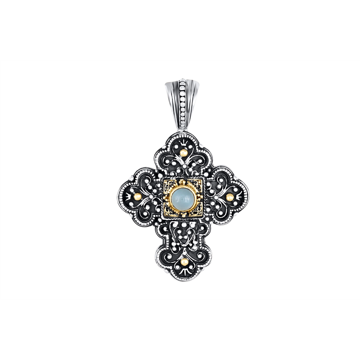 KONSTANTINO ネックレストップ Silver925 KONSTANTINO Sterling Silver & 18k Signed 925 K 750 Cross