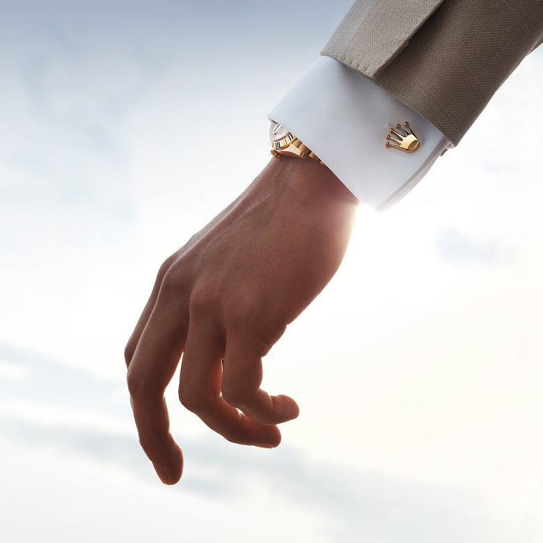 Rolex Rolex ‘Hand’ cufflinks Yellow gold and luminescent material A1028 in , A1028 - Meierotto Jewelers