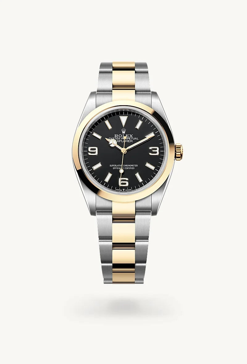 Rolex Explorer in Yellow Rolesor - combination of Oystersteel and yellow gold, M124273-0001 - Meierotto Jewelers