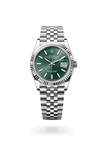 rolex Datejust in White Rolesor - combination of Oystersteel and white gold, M126234-0051 - Meierotto Jewelers