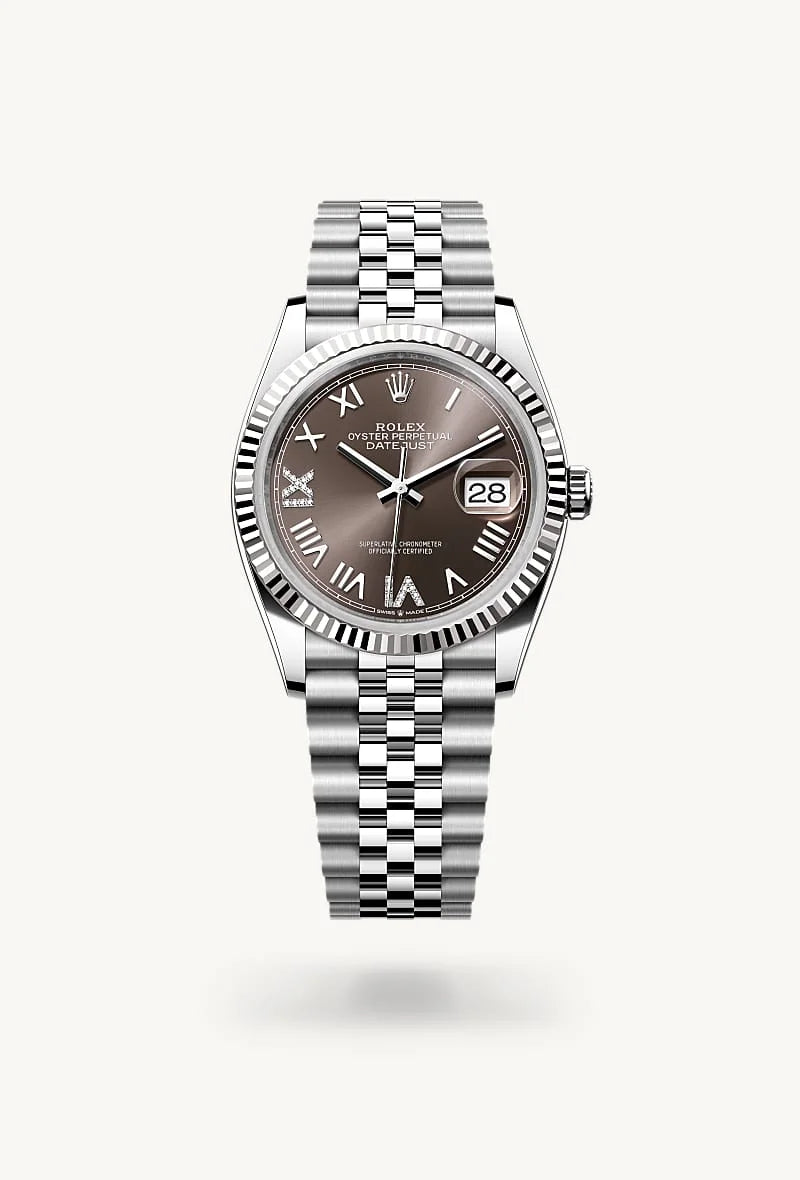 Rolex Datejust in White Rolesor - combination of Oystersteel and white gold, M126234-0071 - Meierotto Jewelers