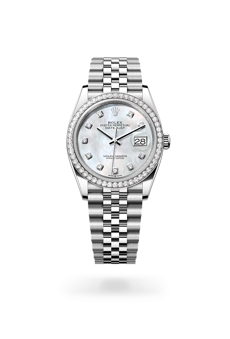 Rolex Datejust in White Rolesor - combination of Oystersteel and white gold, M126284RBR-0011 - Meierotto Jewelers