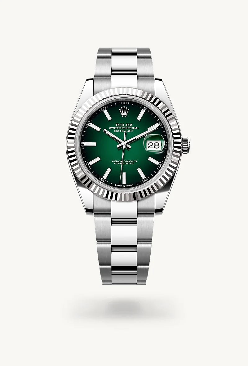 Rolex Datejust in White Rolesor - combination of Oystersteel and white gold, M126334-0033 - Meierotto Jewelers