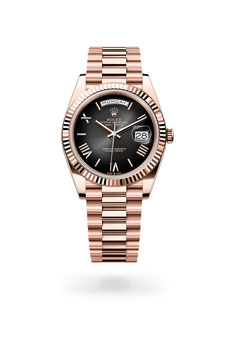 Rolex Day-Date in 18 kt Everose gold, M228235-0055 - Meierotto Jewelers