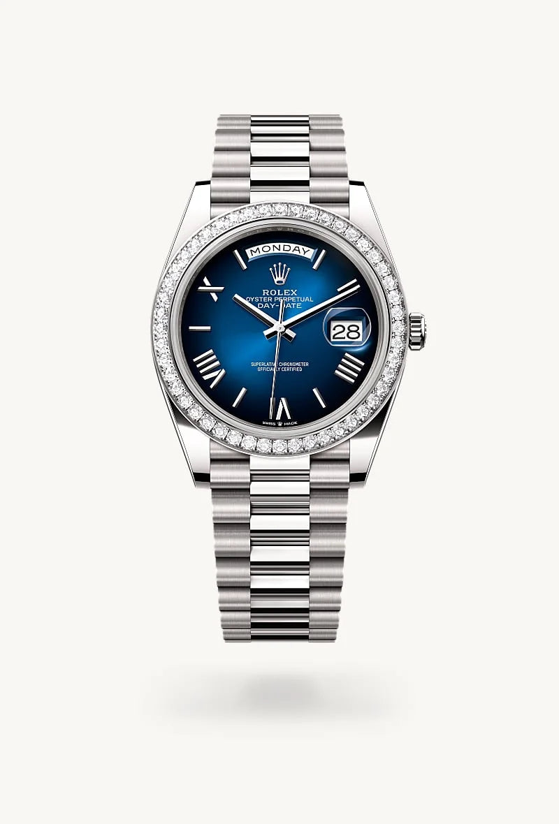 Rolex Day-Date 40 18 kt white gold, M228349RBR-0045