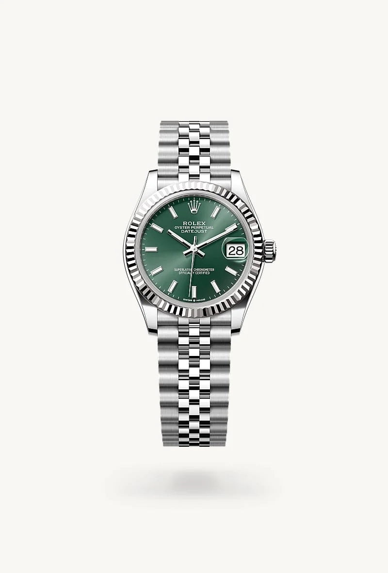 Rolex Datejust in White Rolesor - combination of Oystersteel and white gold, M278274-0018 - Meierotto Jewelers