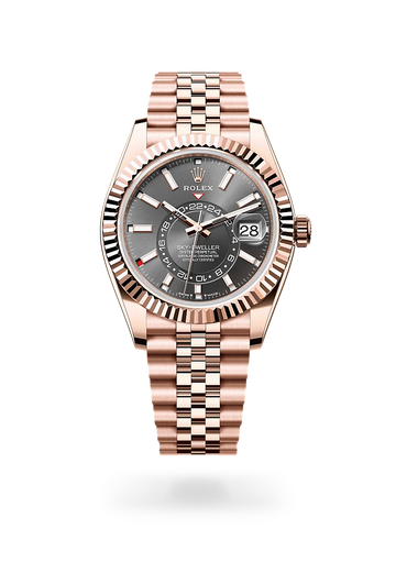 rolex Sky-Dweller in 18 kt Everose gold, M336935-0008 - Meierotto Jewelers