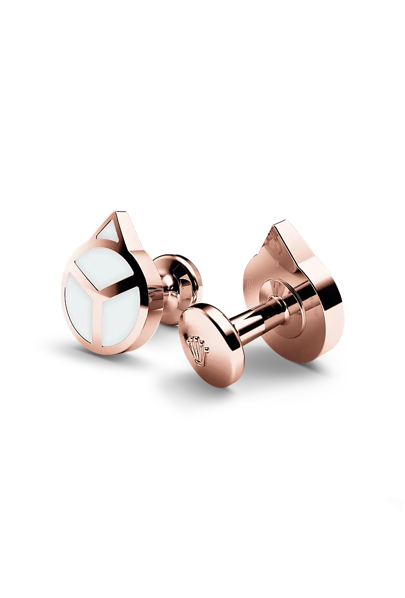 Rolex ‘Hand’ cufflinks Everose gold and luminescent material A1025 at Rolex Bespoke