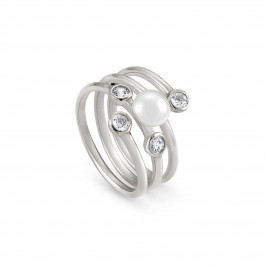 csv_image Nomination Ring in Silver containing Other, Multi-gemstone, Pearl 146601/013