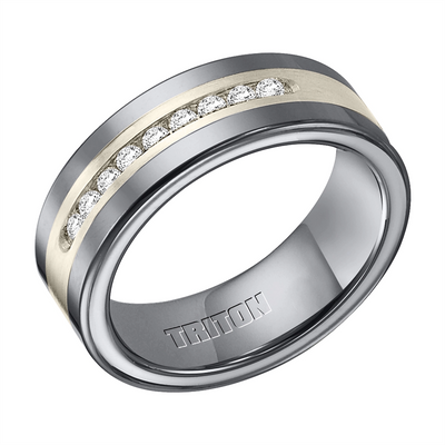 csv_image Mens Bands Wedding Ring in Alternative Metals containing Diamond 390840