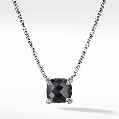 csv_image David Yurman Necklace in Silver containing Black onyx, Multi-gemstone, Diamond N16329DSSABODI18