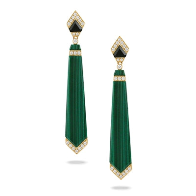 csv_image Doves Earring in Yellow Gold containing Black onyx, Other, Multi-gemstone, Diamond E9197BOMC