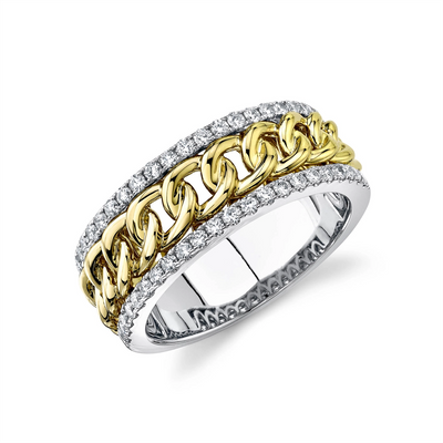 csv_image Mens Bands Ring in Mixed Metals containing Diamond 412092