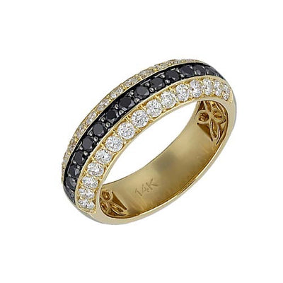 csv_image Mens Bands Wedding Ring in Yellow Gold containing Black diamond, Multi-gemstone, Diamond 412094