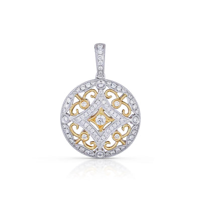 csv_image Doves Pendant in Mixed Metals containing Diamond P7320TT