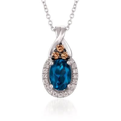 csv_image Le Vian Necklace in White Gold containing Blue topaz , Multi-gemstone, Diamond WJBO-43WG