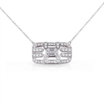 csv_image Doves Necklace in White Gold containing Diamond N9685