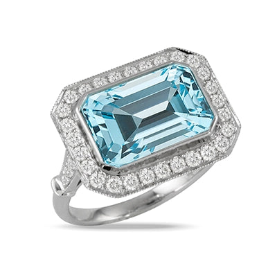 csv_image Doves Ring in White Gold containing Blue topaz , Multi-gemstone, Diamond R9797BT