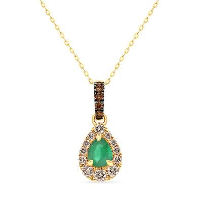 csv_image Le Vian Necklace in Yellow Gold containing Multi-gemstone, Diamond, Emerald LAAF-30E