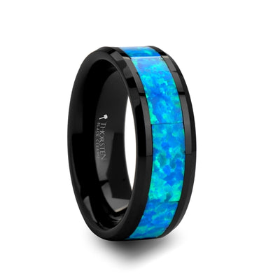 csv_image Mens Bands Wedding Ring in Alternative Metals containing Opal C830-CBGO-W6-S105