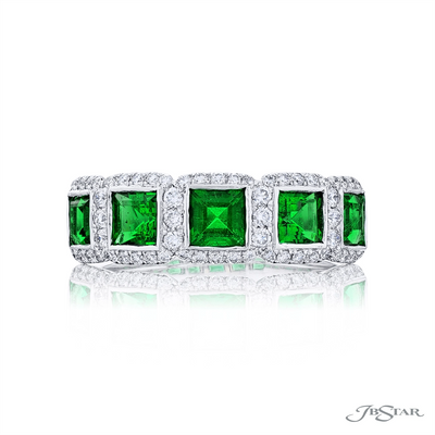 csv_image JB Star Ring in Platinum/Palladium containing Multi-gemstone, Diamond, Emerald 1074/002