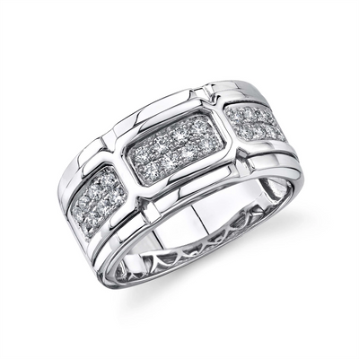 csv_image Mens Bands Ring in White Gold containing Diamond 427824