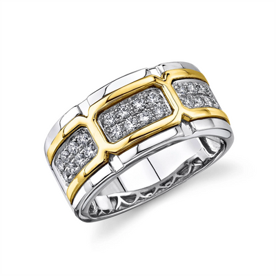 csv_image Mens Bands Ring in Mixed Metals containing Diamond 427826