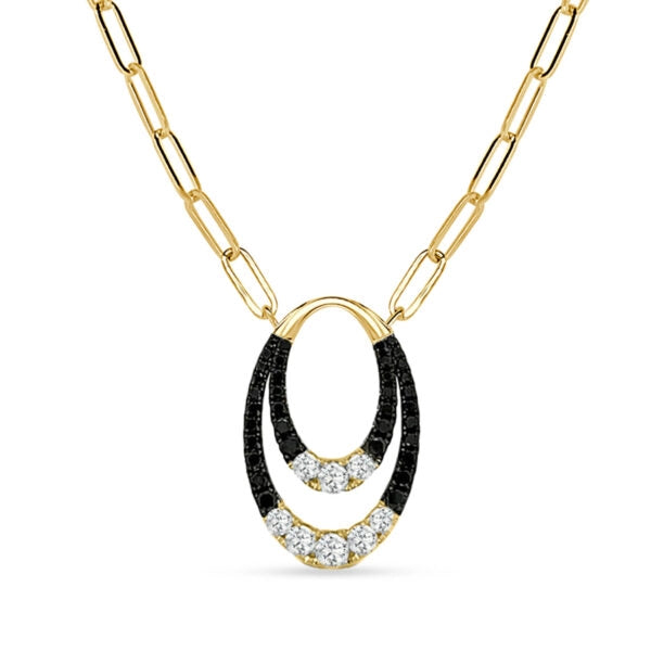 csv_image Frederic Sage Necklace in Yellow Gold containing Black diamond, Multi-gemstone, Diamond P3378PC-4-YKW