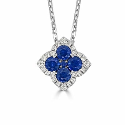 csv_image Frederic Sage Necklace in White Gold containing Multi-gemstone, Diamond, Sapphire P3539-4-SAW