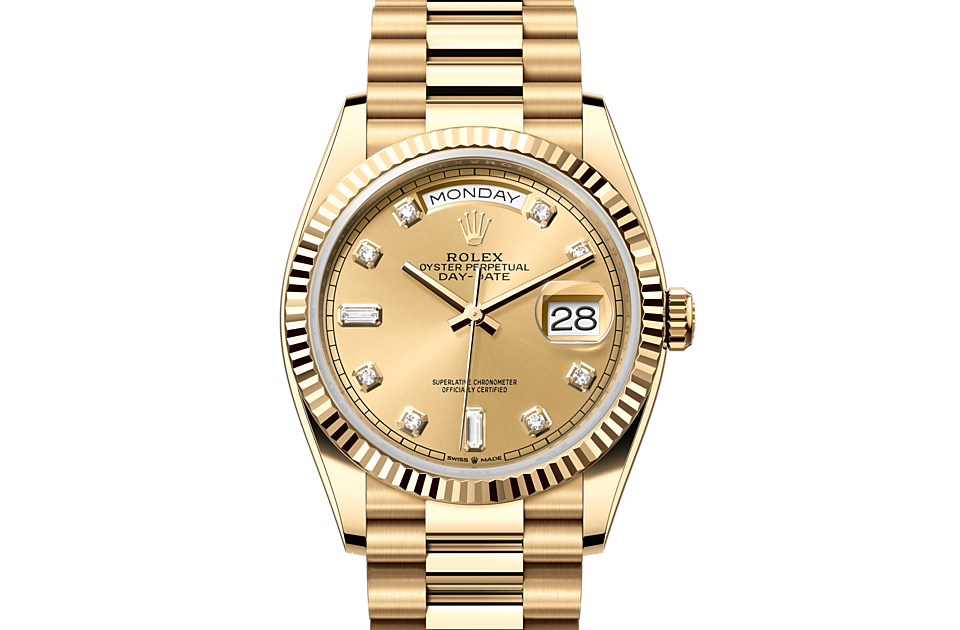 Rolex Day-Date 36 m128238-0008 Watch Font Facing