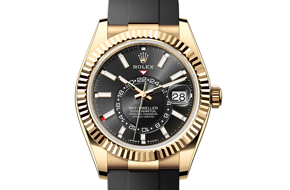 Rolex sky dweller rose gold black dial hot sale